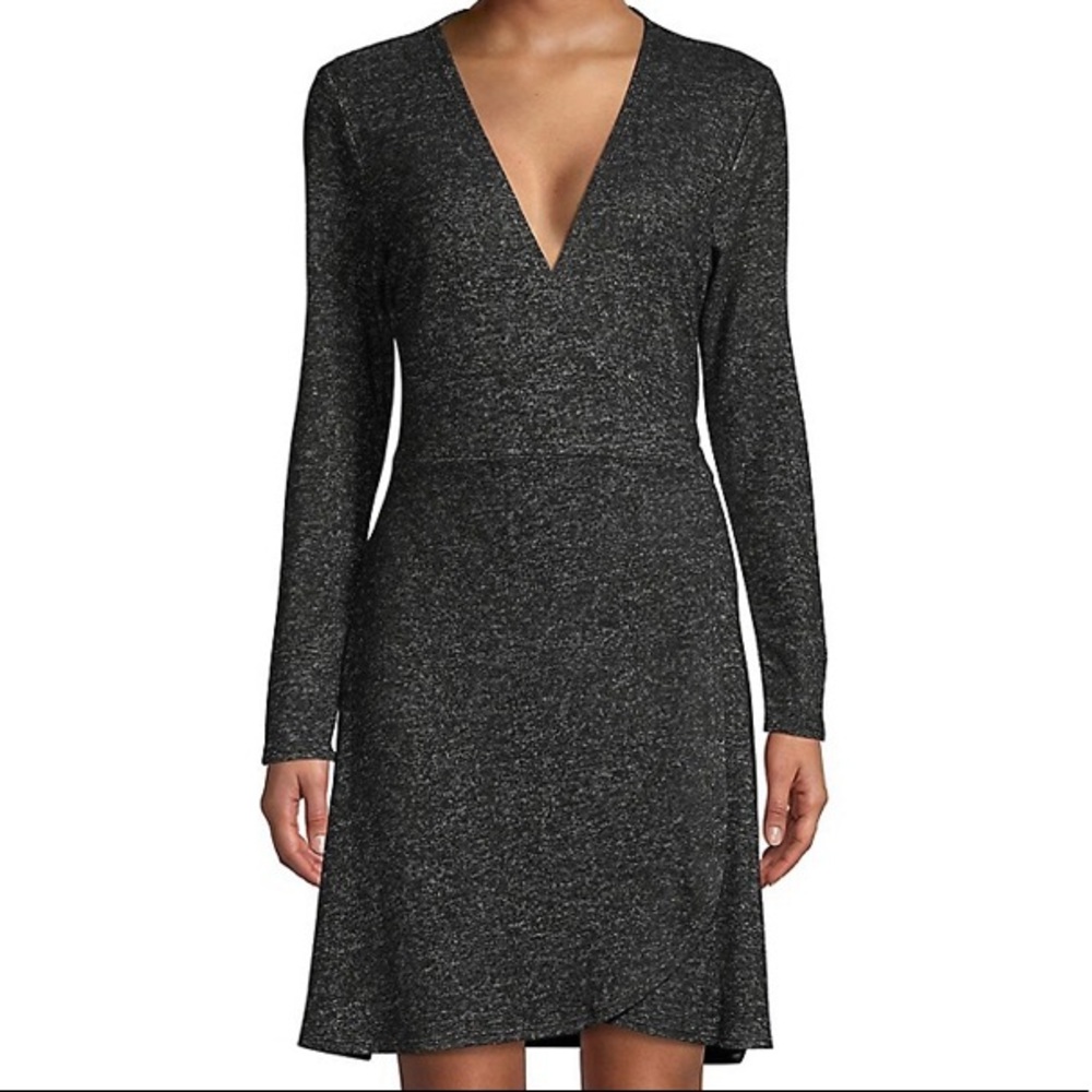 Design Lab Dress - Heathered Faux Wrap Mini